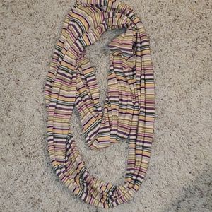 Multi Colored Striped Infinity Scarf